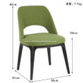 Matt black color green leather sophie chairs
